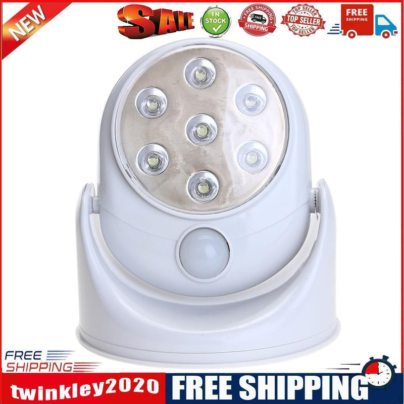 7LED 360 Degree Rotary Motion Detecting Bedroom Corridor Night Light