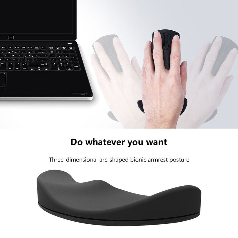 Mouse Pad Soft Silicone Wrist Rest Mouse Mat for Gaming Office PC (Black) Newly