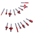 15x Woodworking Milling Cutter Router Bit Cutting Tools for Wood (1/4 inch)