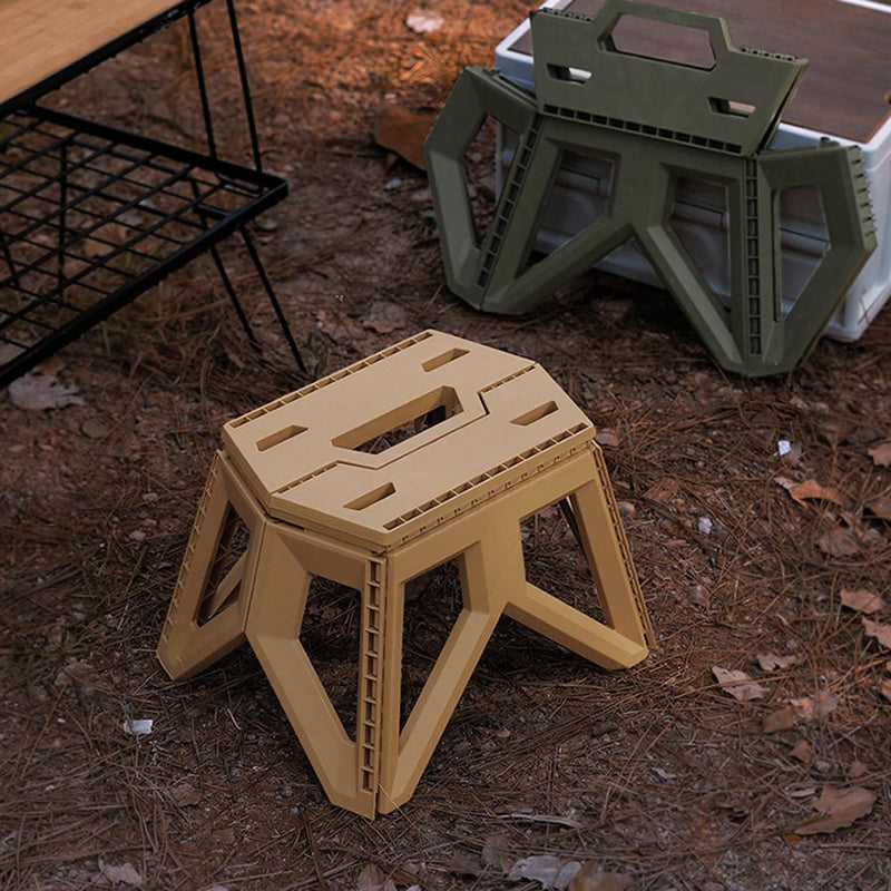 Outdoor Portable Folding Stool Camping Stools for Adults Children (Khaki)