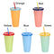 Discoloration Temperature Multicolor Straw Cup Drink Ware Coffee Plastic Cup