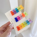 Women Gummy Headwear Jelly Bear Hairpin Colorful Hair Clip Candy Color Barrette