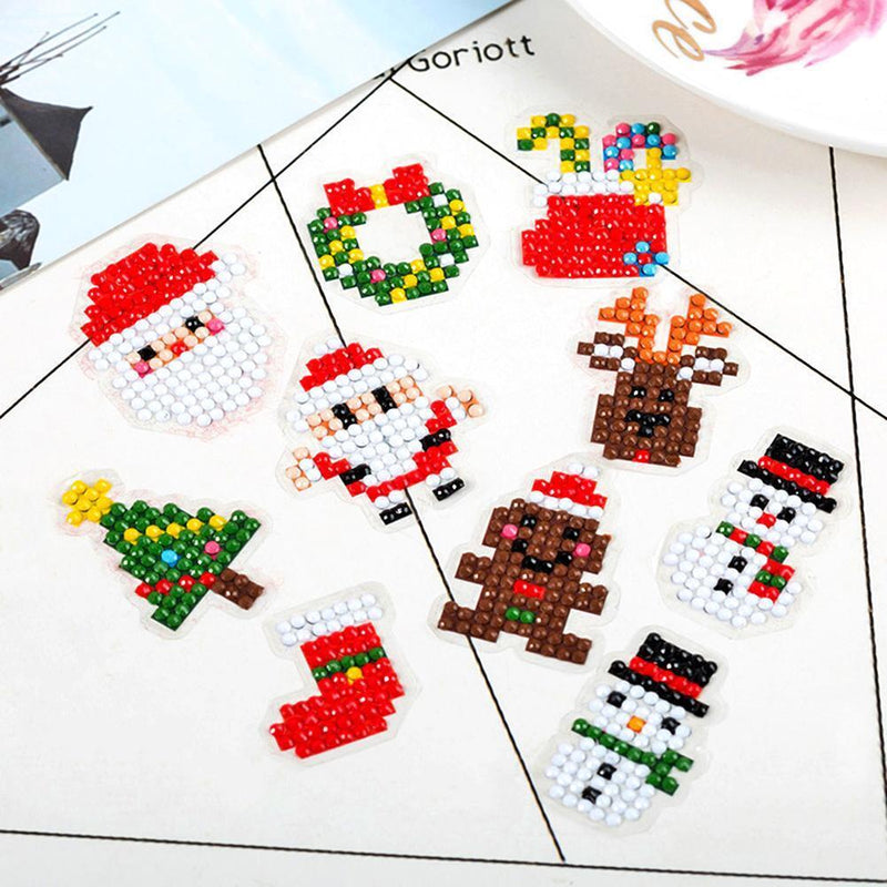 DIY Kids Round Diamond Christmas Stickers Full Drill Diamond Painting Kits Newly