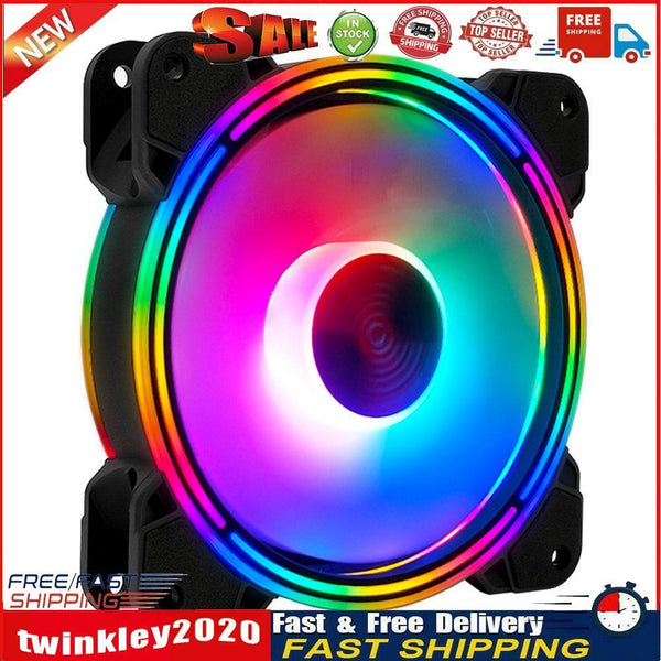 COOLMOON 12cm PC Case Cooling Fan Quiet Large 4 Pin LED Heatsink Radiator Newly