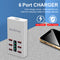 30W 6 Ports USB Charger Adapter Smart Mobile Phone Charging Station (UK)