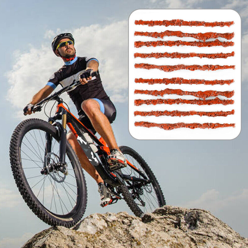 50pcs Mountain Bike Tyre Puncture Rubber Tubeless Tire Seals Repair Strips