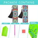 2pcs DIY Diamond Painting Leather Bookmark Mandala Tassel Crafts (FQY040)