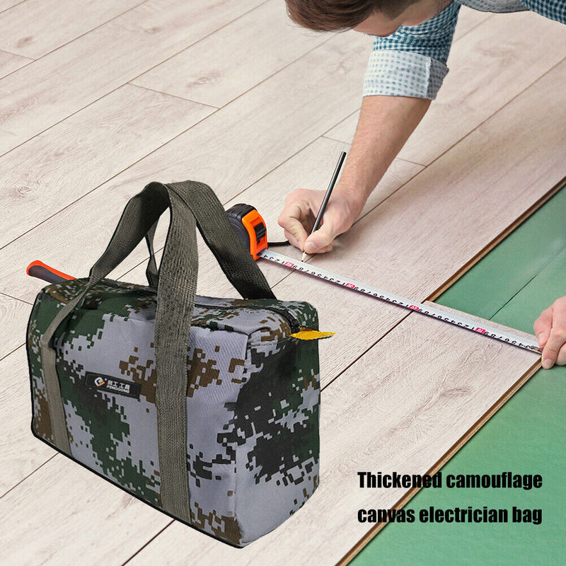 Tool Bag Camouflage Canvas Electrician Toolkit Waterproof Pouch (16 in)