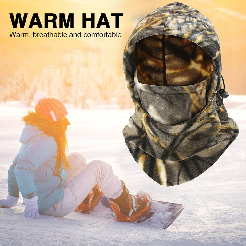 Winter Warm Cycling Fleece Hood Cap Windproof Face Neck Balaclava (Black)