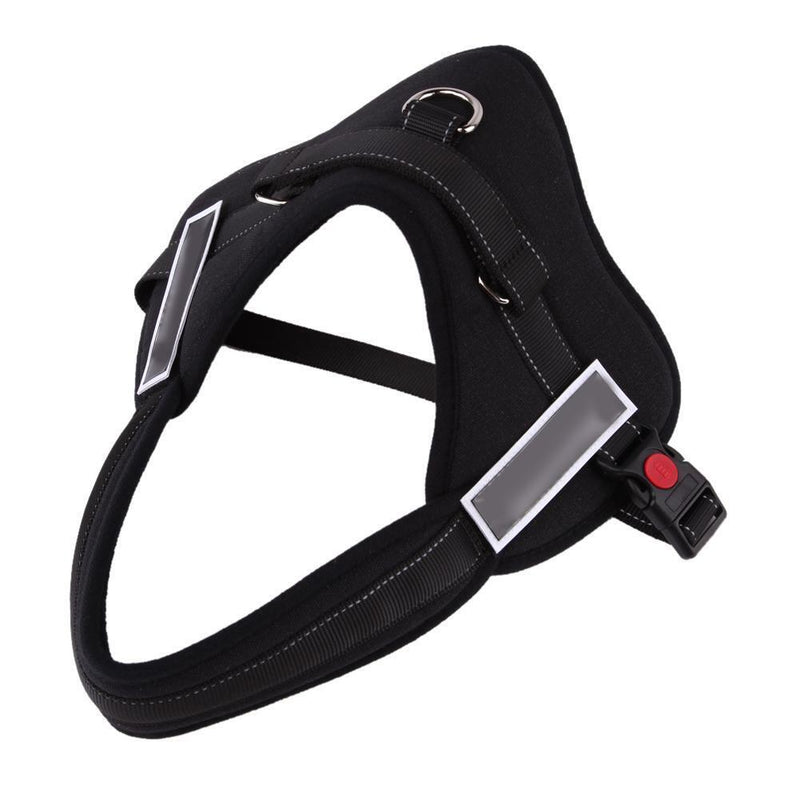 Adjustable Harness  Pulling Padded Large Dog Harness Collar (Black)(L)