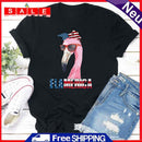 Independence Day Print Flamingo Tea T-Shirt (Black XL)