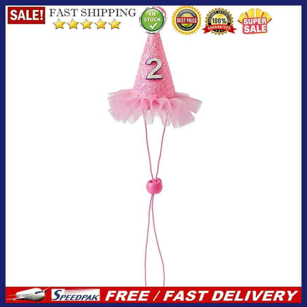 Pet Birthday Caps Headwear Hat Costume with Number Pets Accessories Supplies