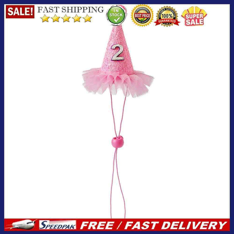 Pet Birthday Caps Headwear Hat Costume with Number Pets Accessories Supplies