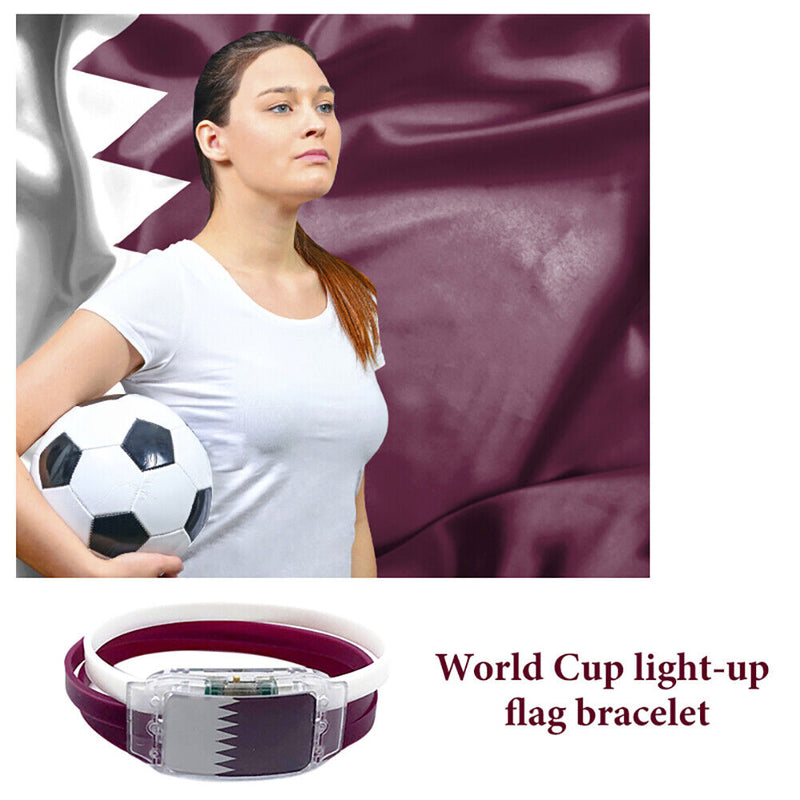 LED Glow Bracelet with Button World-Cup Glowing Bangle Football Team Cheer Props
