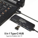 5 in 1 USB C HUB Type C to Multi Ports TF Card Reader OTG Adapter Splitter