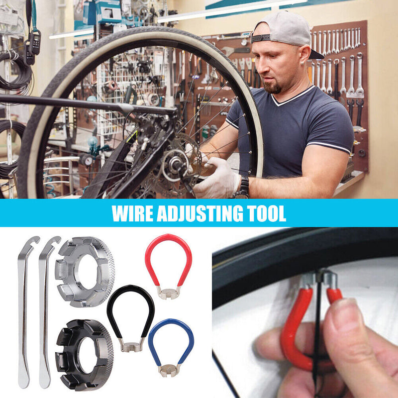 Multi-function Mountain Bicycle Spoke Wrench Tire Repair Tools Kit Set (A) Newly