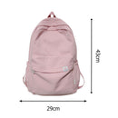 Simple Classic Backpack Teens Girls Solid Student Large Capacity School Book Bag