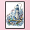 Cross Stitch Kit DIY Blue Lighthouse 14CT Stamped Needlework 22X29cm (F965)
