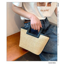 Korean Straw Totes Bag Women Retro Shoulder Bag Summer Beach Woven Handbag Purse