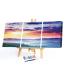 3 Panels Sunrise Oil Paint By Numbers Kits Canvas Picture Wall Art DIY Decor