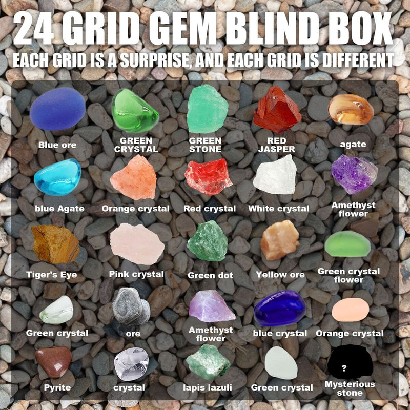 Early Education Fossil Stone Set Christmas Advent Calendar Gift Mineral Boxs
