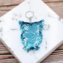 Glitter Sequins Bird Key Chain Girl Car Backpack Key Ring Jewelry (Blue)