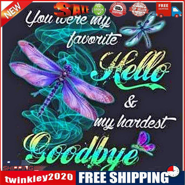 5D DIY Diamond Dragonfly Full Round Drill Mosaic Art Picture of Rhinestone