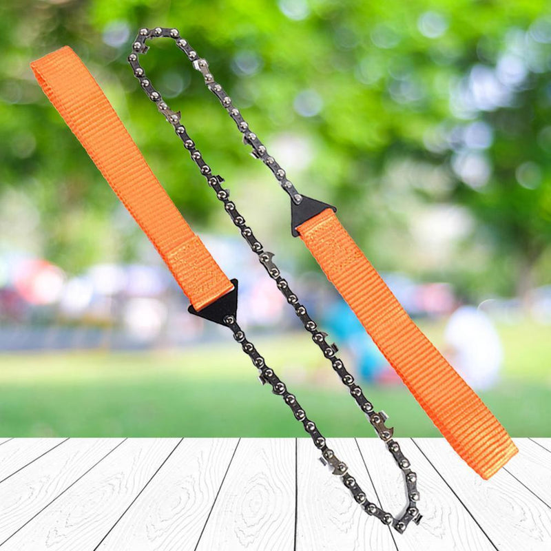 Outdoor Camping Orange Braided Handle Hand Zipper Saw Survival Equipment