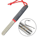 Double Groove Fishing Hook Hone Fishing Grinding Hook Sharpener Tool (Red)