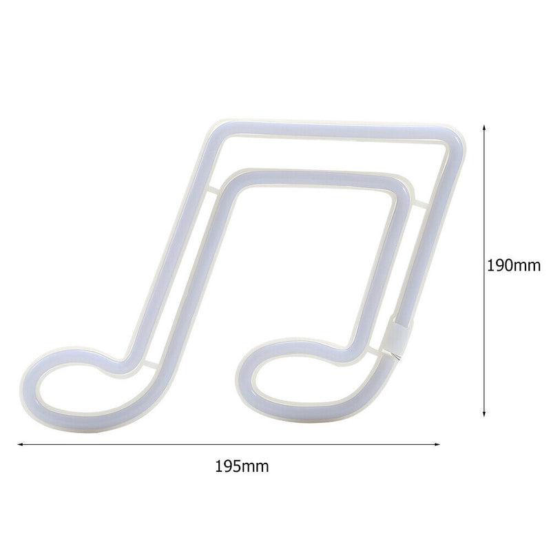 Note LED Neon Night Light Sign Wall Art Lamp for Xmas Home Party (Blue) Newly