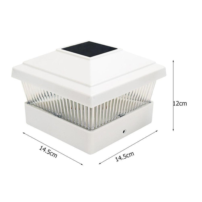 LED Solar Column Light Pillar Lamp Outdoor Villa Yard Garden Decor (White)