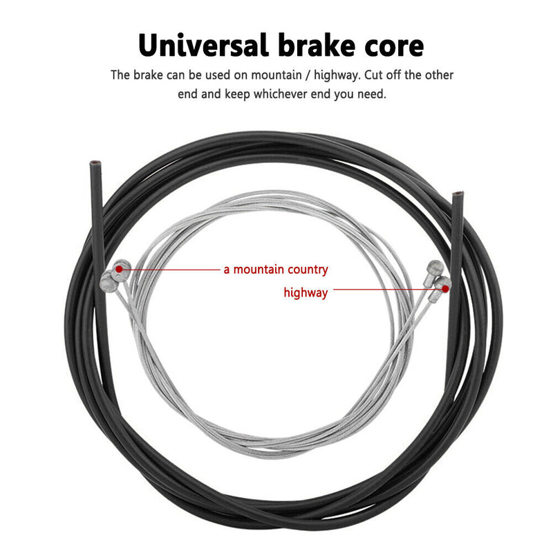 MEROCA Mountain Road Bike Cable Bicycle Brake Inner Wire Tips (Brake Black)