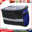 MTB Road Bicycle Handlebar Phone Navigation Bag w/ Reflective Strip (Blue) Newly