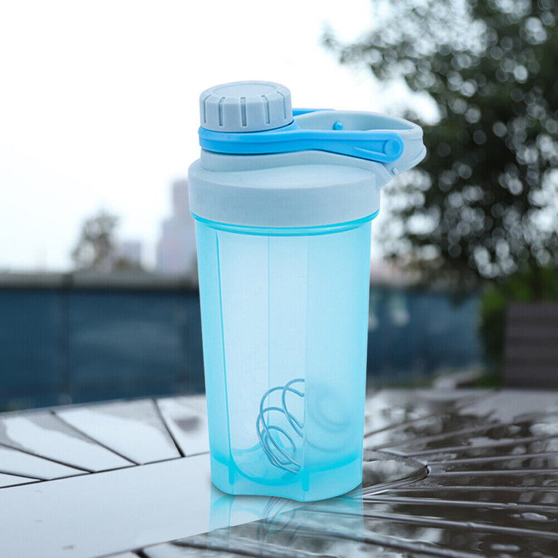 500ML Water Shaker Cup Outdoor Travel Sports Water Bottle Drinkware (Blue) Newly