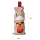 Cartoon Red Wine Bottle Cover Santa Claus Snowman Elk Wine Bags Christmas Decor