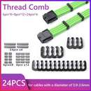 24pcs 6/8/24 Pin Cable Comb for 3.0-3.6mm PC Power Cables Wiring (Black)