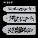Icing Lace Decor Sugarcraft Tools Fondant Cake Stencil Tree Vine Leaves Border