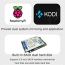 Metal Case Kit NAS Storage Server Cloud SATA Dual Hard Disk for Raspberry Pi 4B