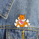 Nine Tail Fox Brooches Cartoon Animal Enamel Clothes Pin Jewelry (Style 1)