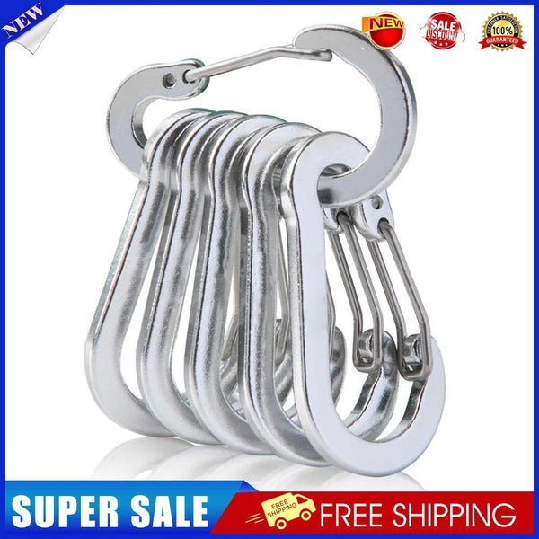 6pcs Outdoor Camping Carabiner Clip Climbing Quick Hanging Buckle (Black)