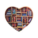 Book Lovers Heart-shaped Bookshelf Ornament Christmas Fridge Magnets Decor Gift#