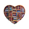 Book Lovers Heart-shaped Bookshelf Ornament Christmas Fridge Magnets Decor Gift#
