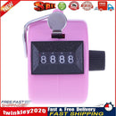 Clicker Counter 4 Digit Number Counters Plastic Shell Hand Held(Pink) Newly