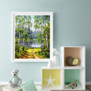 Paint By Numbers Kit DIY Forest Trail Hand Painted on Canvas Colouring Oil Art
