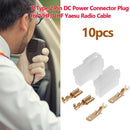 10 Sets Universal T-Type 2 Pin DC Power Male Female Plastic Metal Plug Connector