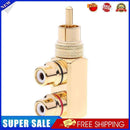 Gun Shape RCA 1 Male to 2 Female AV Audio Video Splitter Adapter Connector