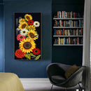 Sun Flowers Full Round Drill Mosaic 5D Diamond Painting Picture of Rhinestone