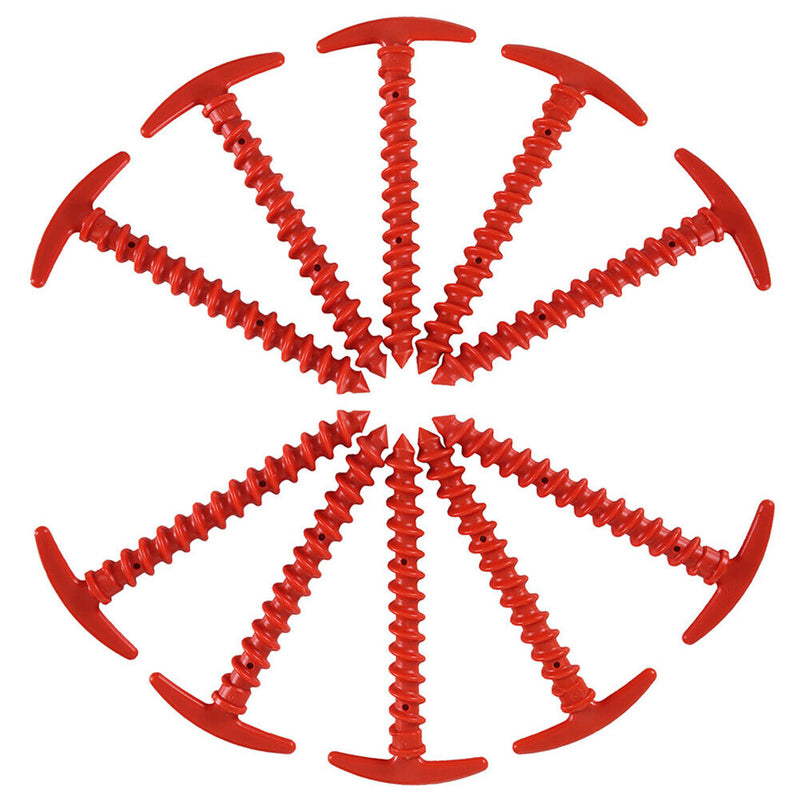 10pcs 14.5cm Camping Tent Ground Peg Nylon Canopy Awning Fixed Nail (Red) Newly