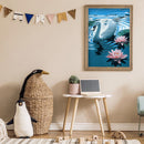 5D Mosaic Swan in Lake Full Round Drill Diamond Drawing Art Painting Handicra
