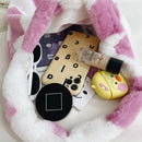 5pcs Retro Women Plush Leopard Love Shoulder Bag(Heart)